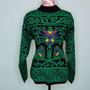 Vintage 80’s Flyer Green Mock Turtleneck